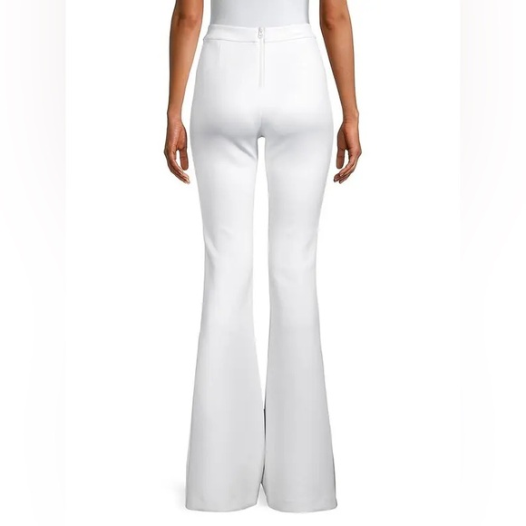 Floral Bonded Stretch Flare Pants - White Multi - Picture 4 of 8